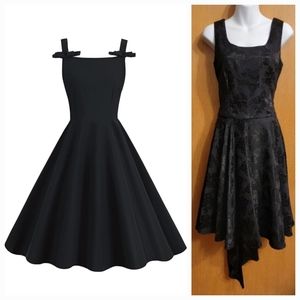 Vintage Floral Satin A-line Dress